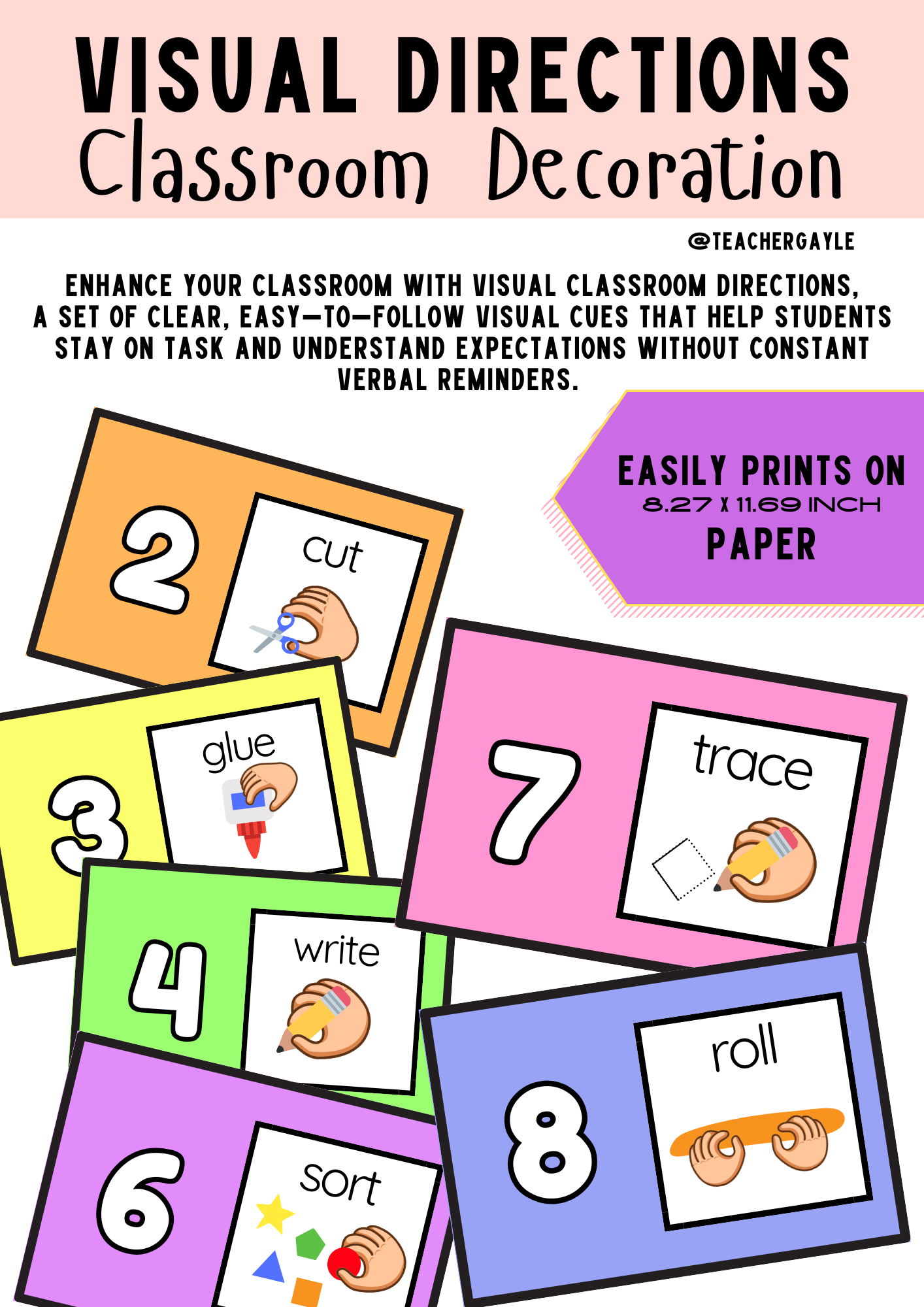 Visual Directions Posters – Classroom Decoration (Horizontal/Landscape) - Image 2