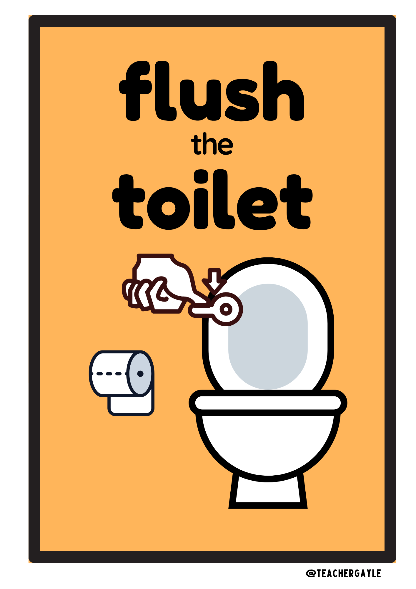 Bathroom Visual Reminders – Colorful Classroom Decoration - Image 2