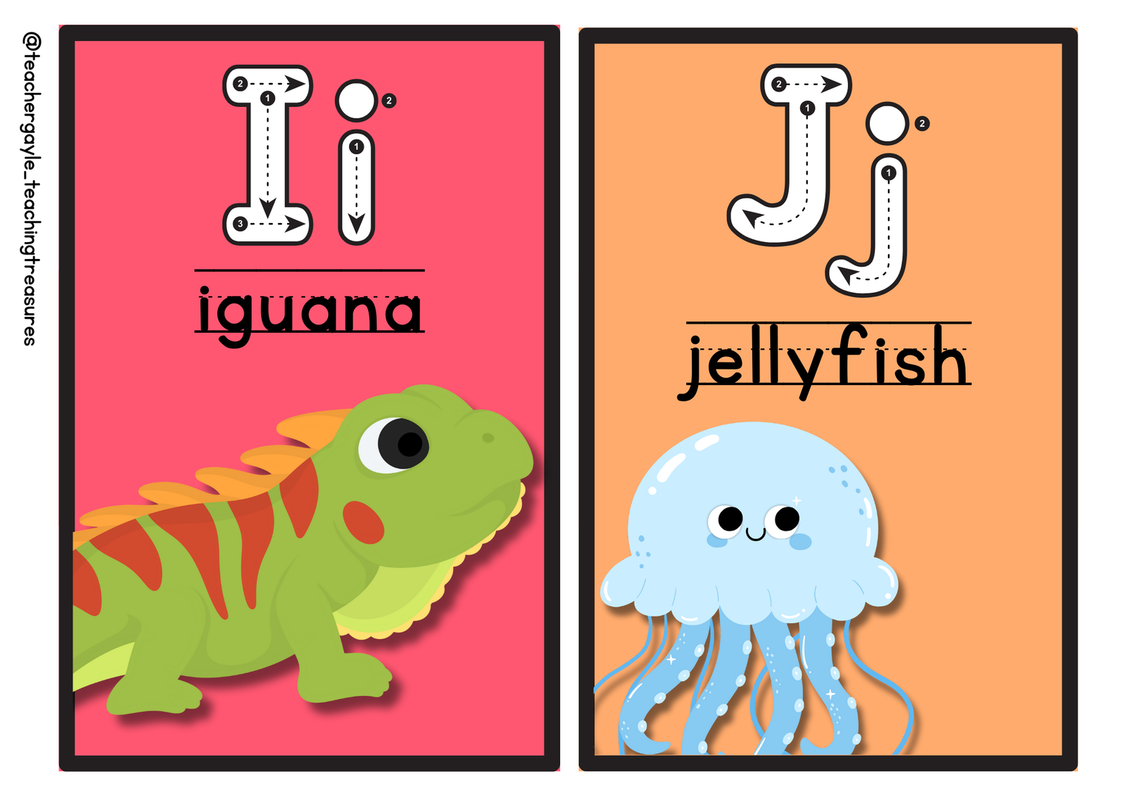 Colorful Alphabet Posters (Animal Edition) - Classroom Decoration - Image 3