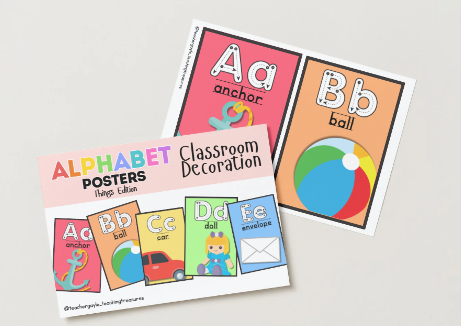 Alphabet Poster & Tracing Guide Bundle (Things Edition) - Classroom Decoration - Image 2
