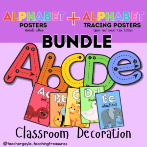 Alphabet Poster & Tracing Guide Bundle (Animal Edition) - Classroom Decoration