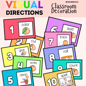 Visual Directions Posters – Classroom Decoration (Horizontal/Landscape)