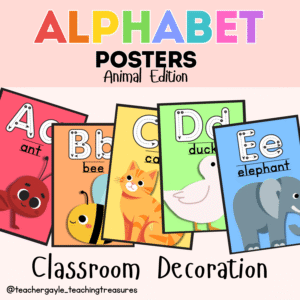 Colorful Alphabet Posters (Animal Edition) - Classroom Decoration