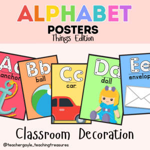 Colorful Alphabet Posters Set (Things Edition) - Classroom Decorato