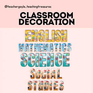 Subject Names - Classroom Decoration